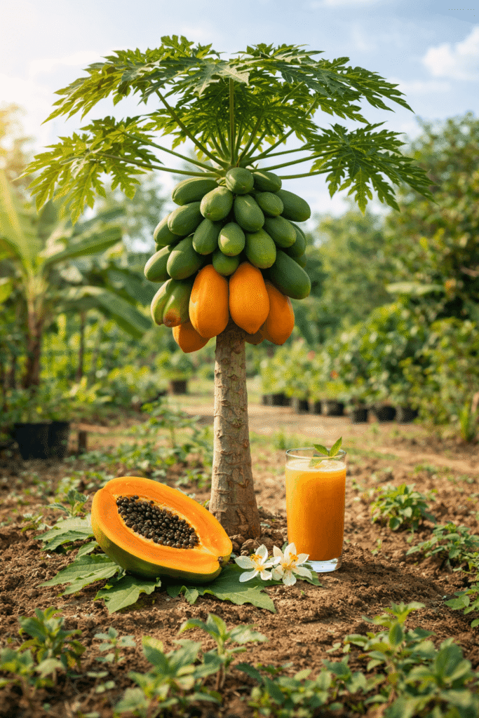 Papaya (Carica Papaya) Fruits plants